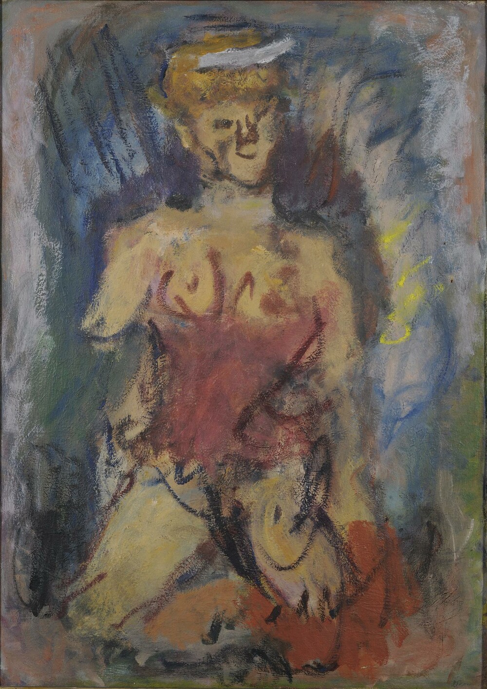 Γιώργος Μπουζιάνης (1885-1959), «Θεατρίνα», 1954. Λάδι σε μουσαμά, 105 × 75 εκ. Εθνική Πινακοθήκη, Αθήνα